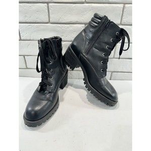 Madden Girl Women's Combat‎ Boots, Black, Lace/zipper Size 8.5M Preowned.